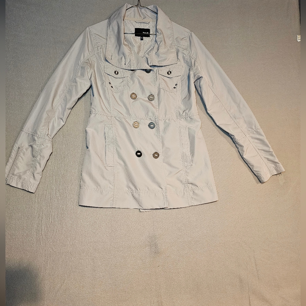 Hurley Light‎ Beige Trench Coat Size S